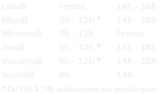 Horaires du salon de coiffure Créatif
